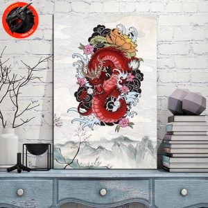 tableau dragon fleur